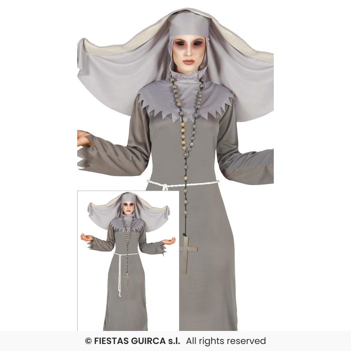 Evil Nun Ladies Sister Halloween Zombie Nuns Outfit Fancy Dress Costume