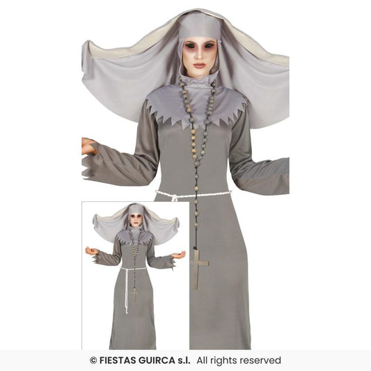 Evil Nun Ladies Sister Halloween Zombie Nuns Outfit Fancy Dress Costume