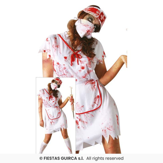 Zombie Nurse Costume Ladies Sexy Nurses Fancy Dress Outfit UK 8-18