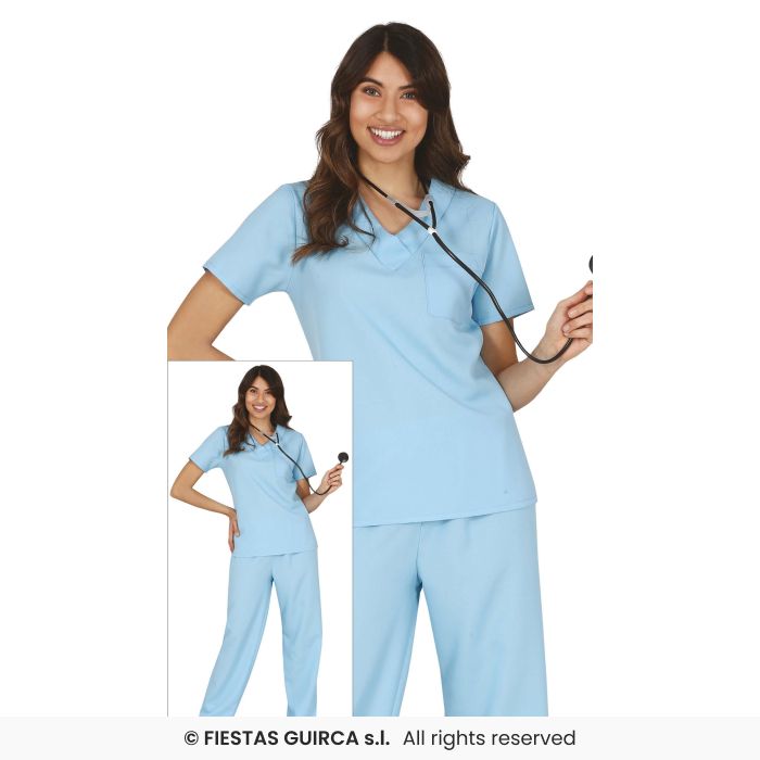 Nurses Costume Ladies Scrub Nurse Overalls Adults Fancy Dress Outfit Doctor UK 8-18