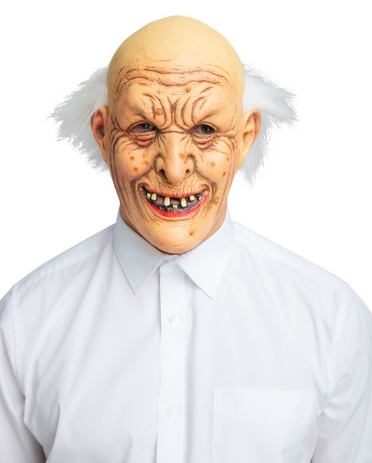Baldy Old Guy Latex Mask Mens Old Man Grandad Fancy Dress Halloween Accessory