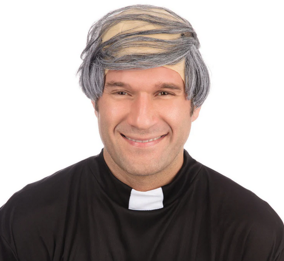 Baldy Man Wig Adults Bald Comb Over Wig Fancy Dress Accessory Mens Wig Grey Hair