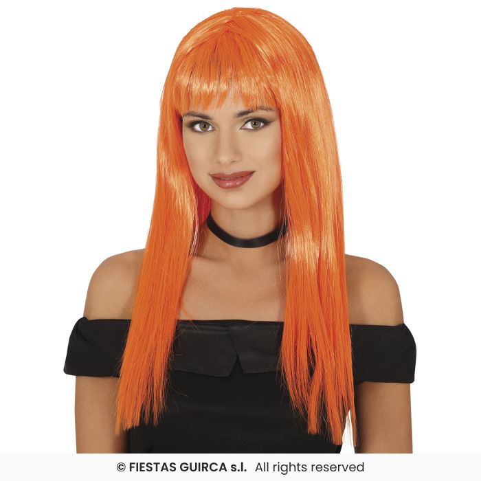 Ladies Long Straight Wig With Fringe Colour Fancy Dress Wig Adults 120gram