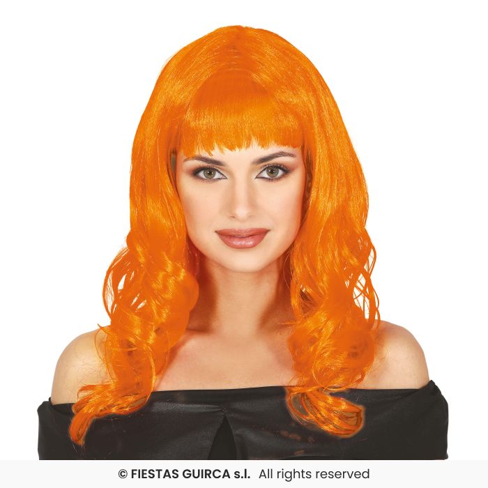 Ladies Long Curly Wig With Fringe Colour Fancy Dress Wig Adults