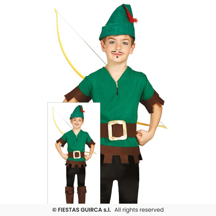Outlaw Costume Robin Hood Fairytale Book Day Kids Fancy Dress Outfit Ages 3-12