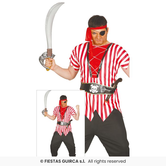 Overseas Pirate Mens Buccanner Pirates Man Fancy Dress Costume Adults