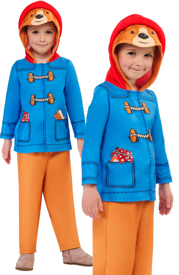Paddington Bear Costume Kids Fancy Dress Boys Girls Book Day Outfit Age 2-6