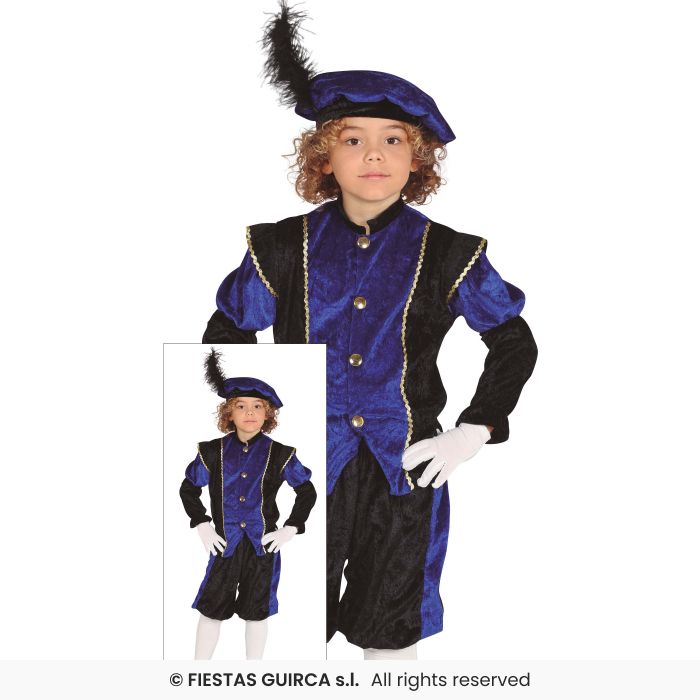 Boys Medieval Fancy Dress Costume Blue Tudor Book Day Outfit Kids Age 3-12