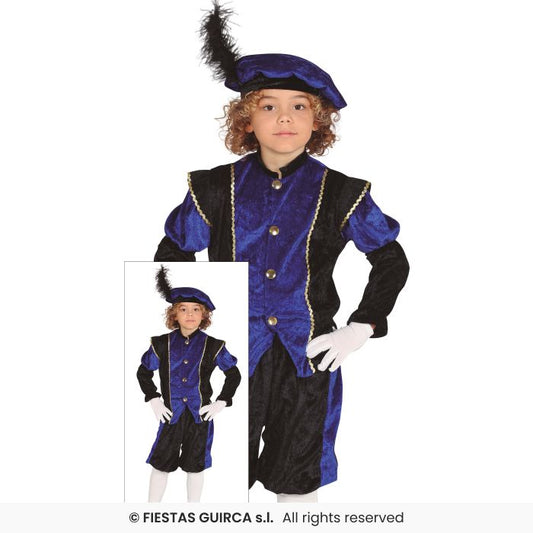 Boys Medieval Fancy Dress Costume Blue Tudor Book Day Outfit Kids Age 3-12