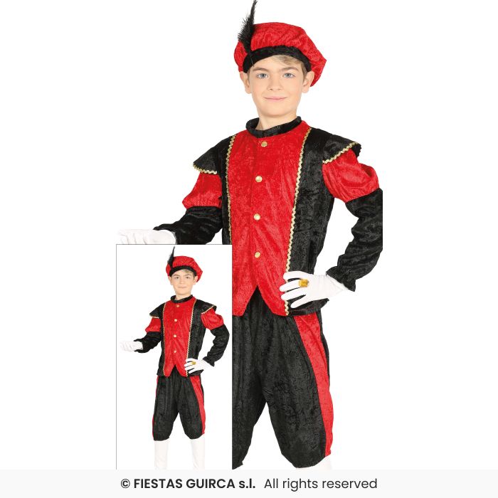 Boys Medieval Fancy Dress Costume Red Tudor Book Day Outfit Kids Age 3-12