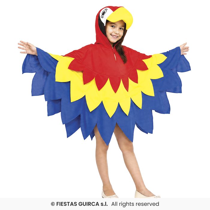 Parrot Poncho Boys Girls Fancy Dress Costume Kids Age 7-9