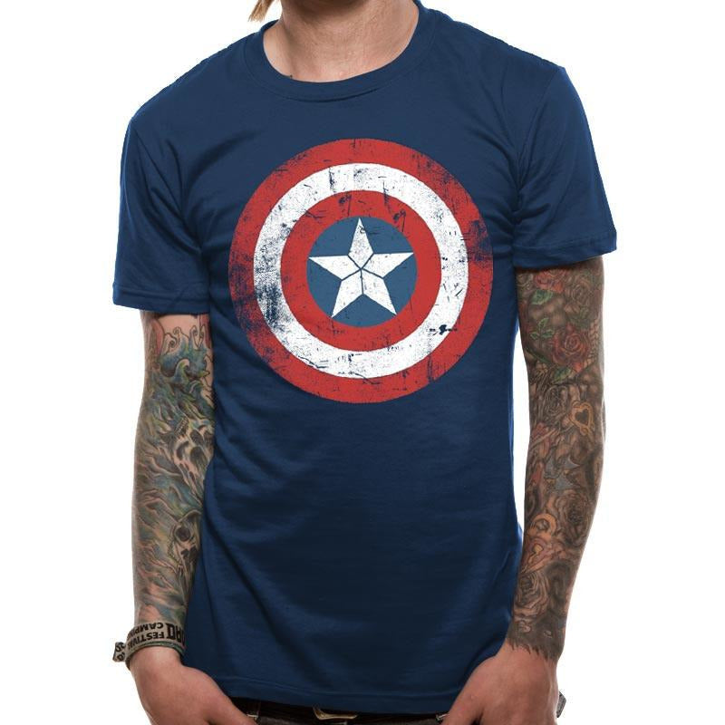 Captain America Shield Distressed T-Shirt