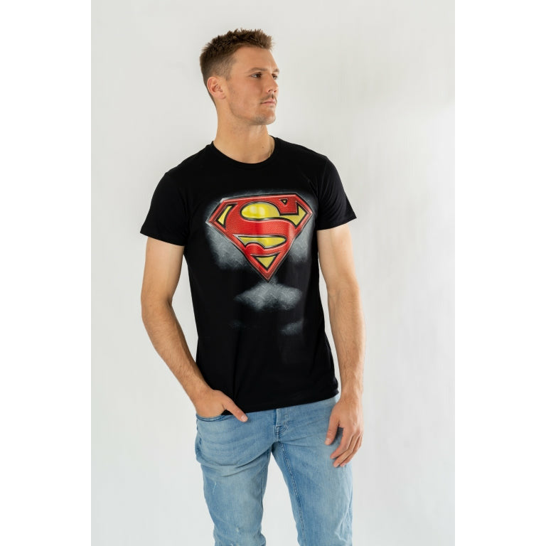 Superman Black Ripped T-Shirt