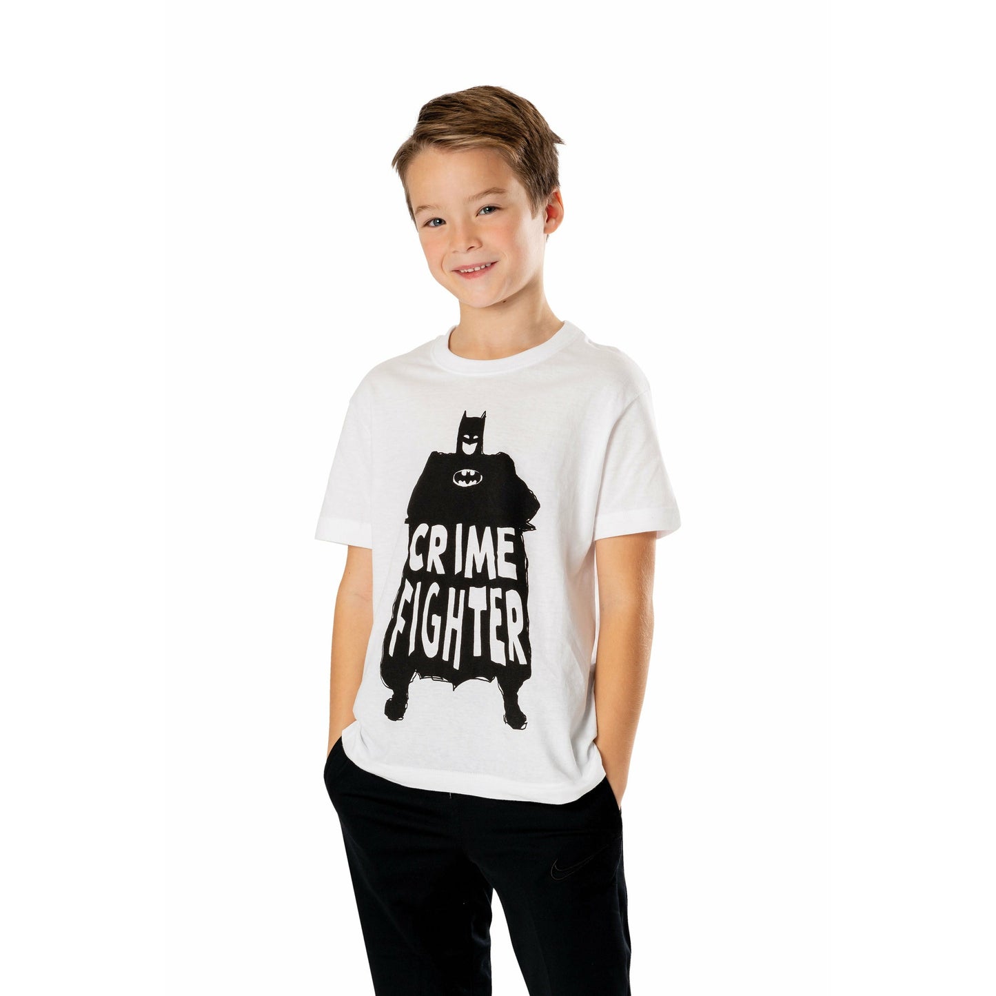 Batman Kids White Crime Fighter T-Shirt