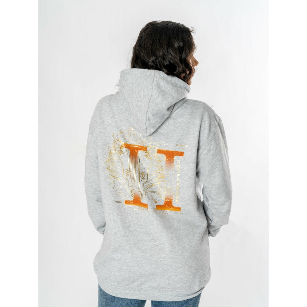 Harry Potter Unisex Grey Marl Hufflepuff Zodiac Hoodie