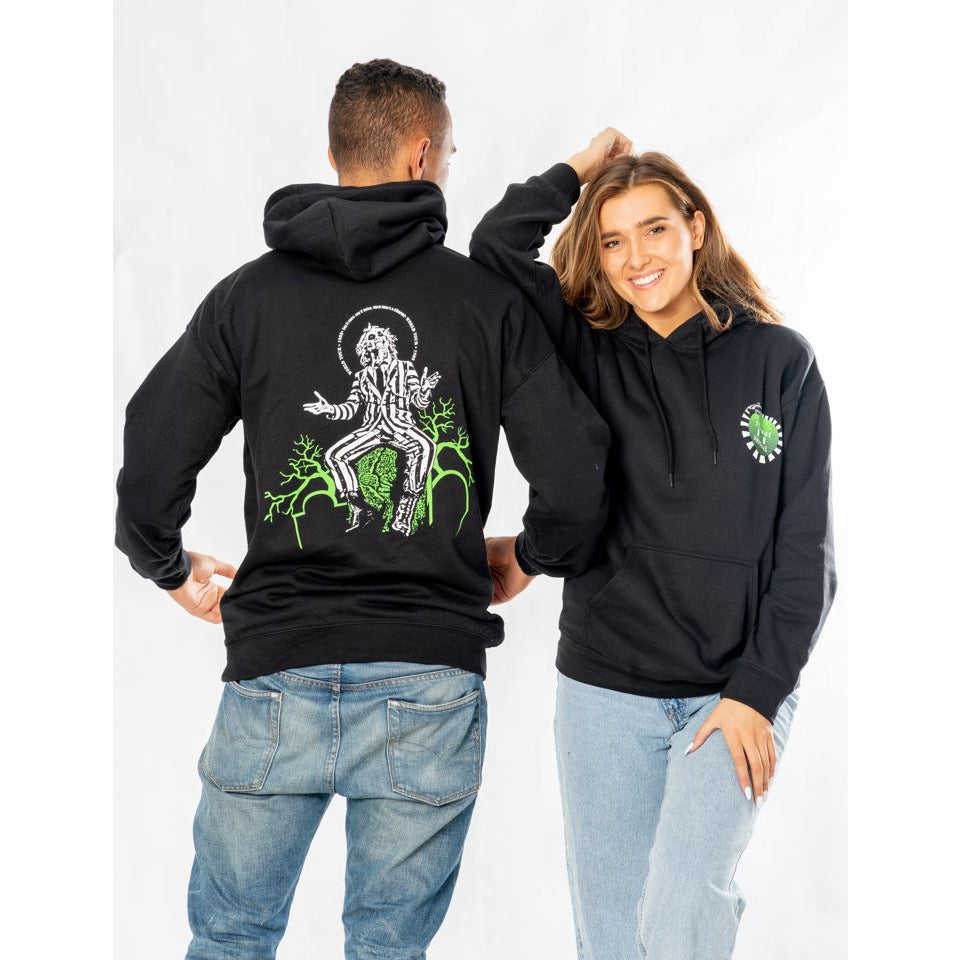 Beetlejuice Adult Unisex Black Spiral Hoodie