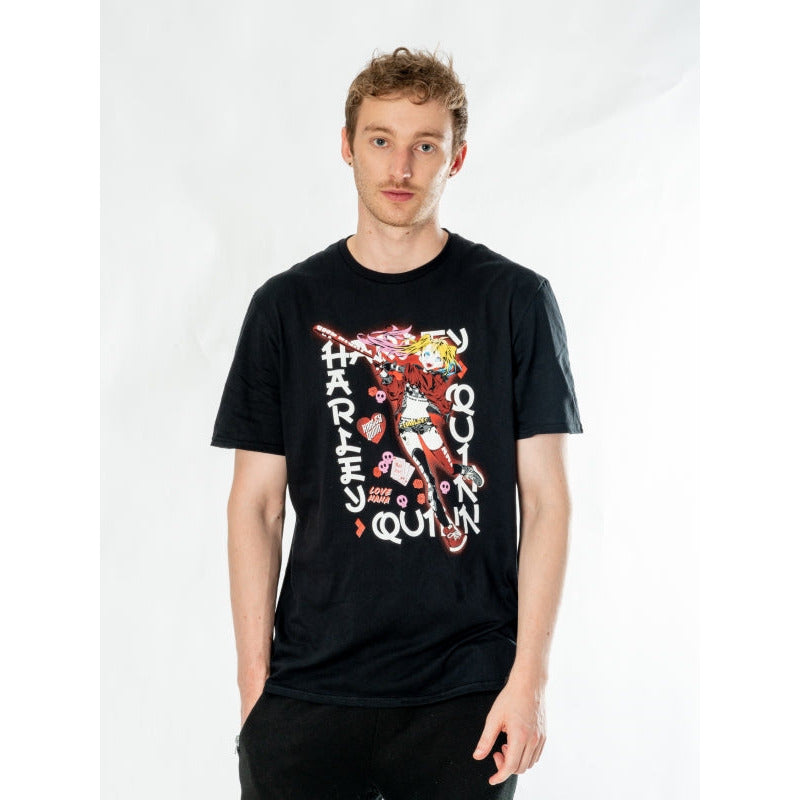 Harley Quinn Black Adult Anime Good Night T-Shirt