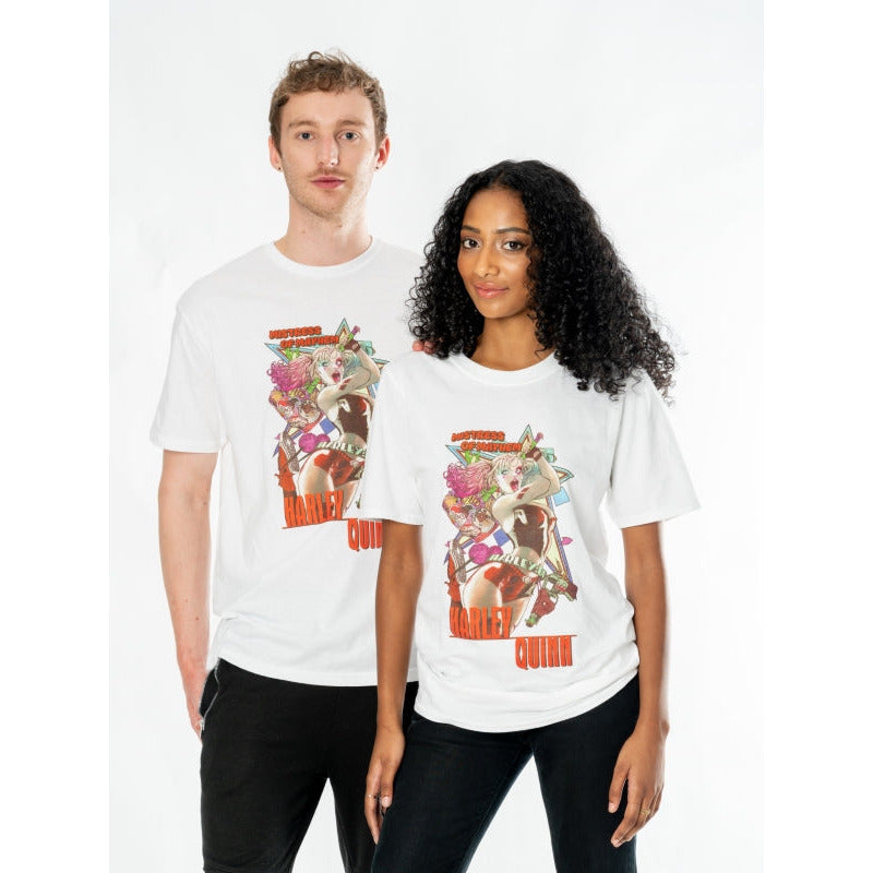 Harley Quinn White Adult Anime Mayhem T-Shirt