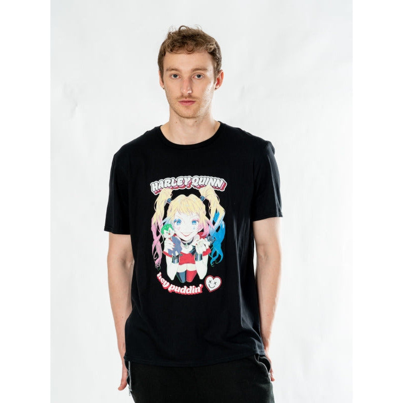 Harley Quinn Black Adult Anime Puddin’ T-Shirt