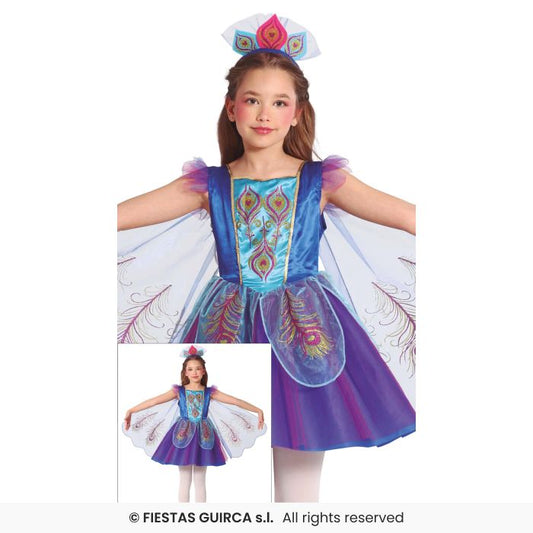 Deluxe Peacock Costume Girls Zoo Animal Fancy Dress Outfit Deluxe Kids Age 3-12
