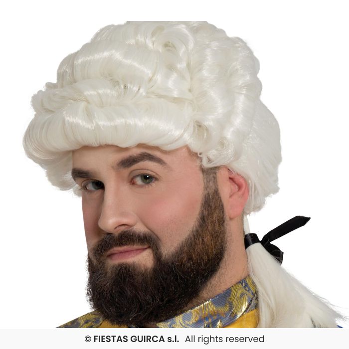 Peiord Wig Edwardian Mens Fancy Dress Judges Wig Adults Accessory White