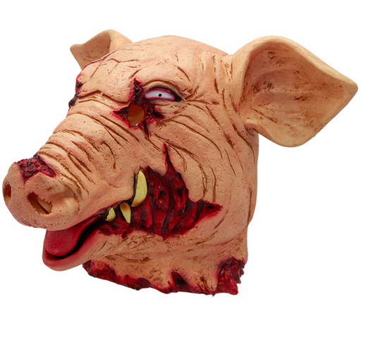 Slaughtered Pig Mask Horror Pig Zombie Latex Adults Fancy Dress Halloween