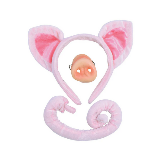 Pig Set Childrens Fancy Dress Latex Nose Book Day Accessory Boys Girls