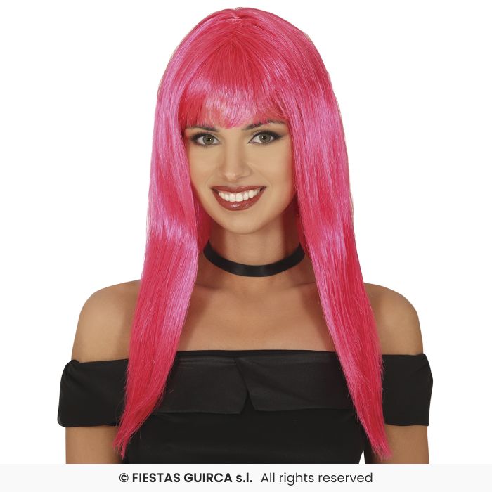 Ladies Long Straight Wig With Fringe Colour Fancy Dress Wig Adults 120gram