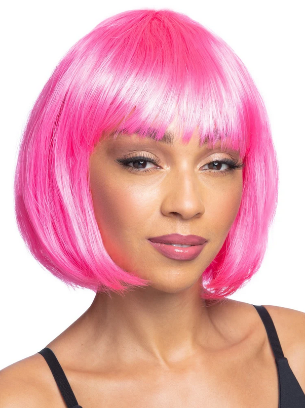 Bob Cut Ladies Short Sexy Fringed Bob Wig Coloured Adults Fancy Dress