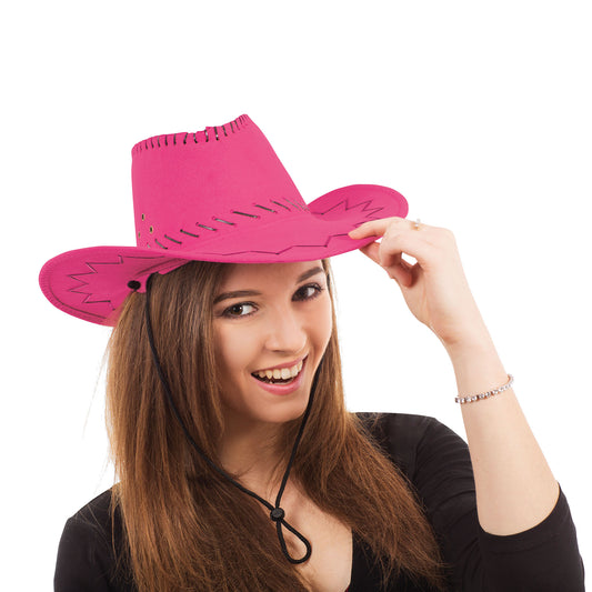 Cowboy Hat Stitched Pink