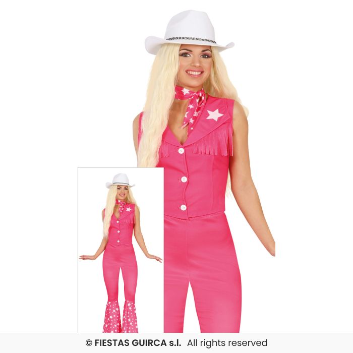 Pink Country Girl Costume Ladies Cowgirl Last Rodeo Hen Night Fancy Dress UK 8-18