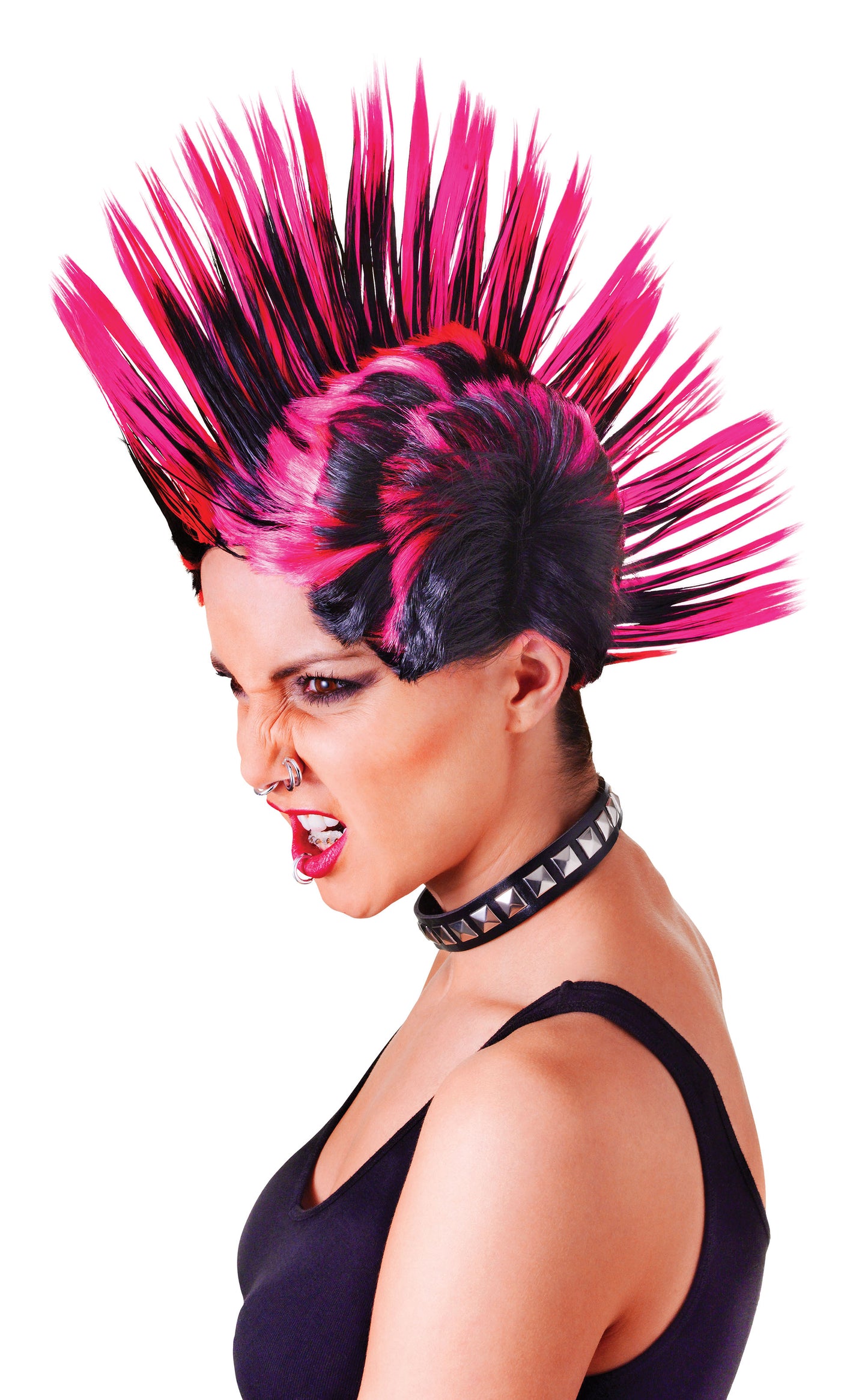 Mohican Pink/Black Wig