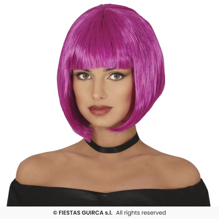 Short Bob Wig With Fringe Ladies Fancy Dress Accessory Coloured Bobs