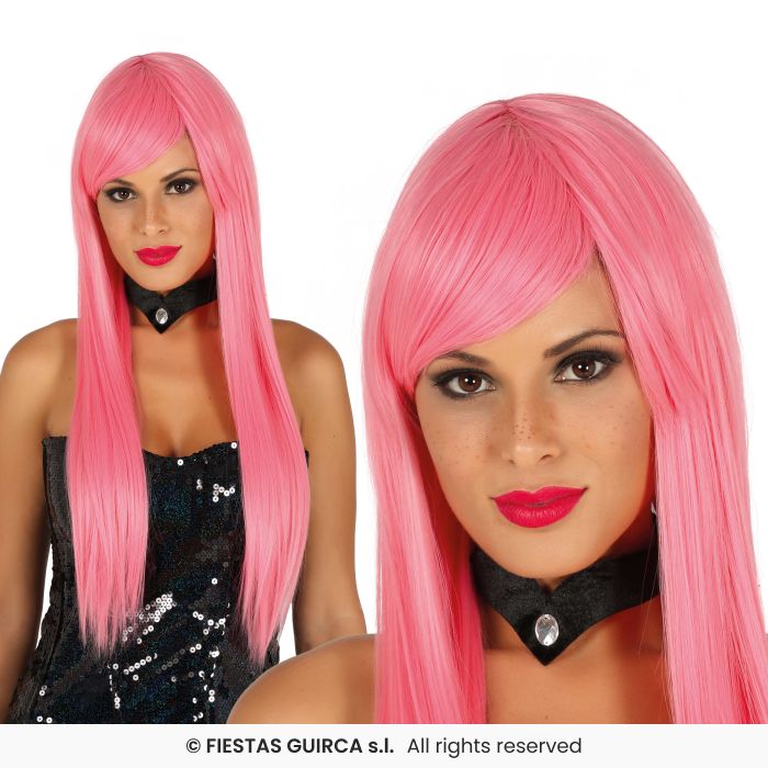 Ladies Long Straight Wig With Fringe Colour Fancy Dress Wig Adults
