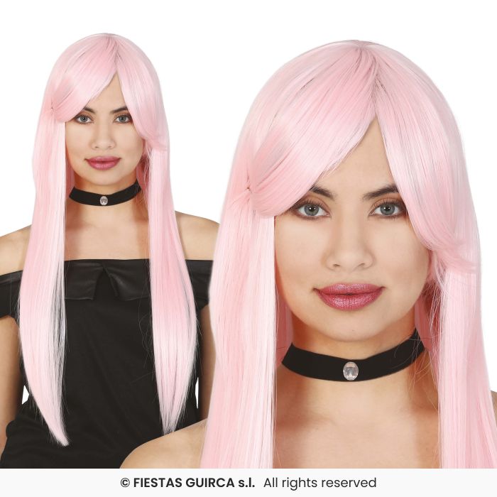 Ladies Long Straight Wig With Fringe Colour Fancy Dress Wig Adults