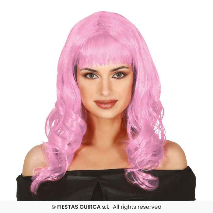 Ladies Long Curly Wig With Fringe Colour Fancy Dress Wig Adults