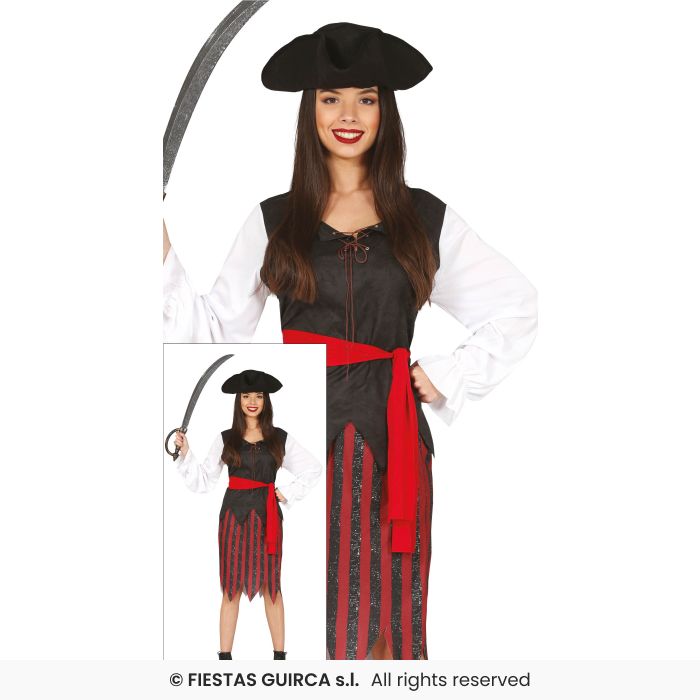 Ladies Pirate Costume Caribbean Pirates Lady Fancy Dress Outfit UK 8-18