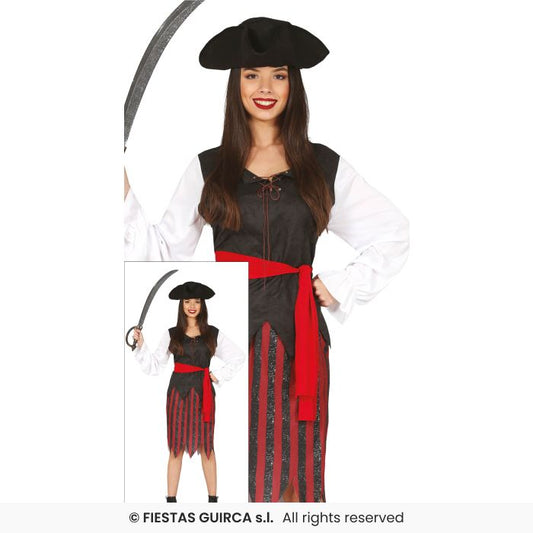 Ladies Pirate Costume Caribbean Pirates Lady Fancy Dress Outfit UK 8-18