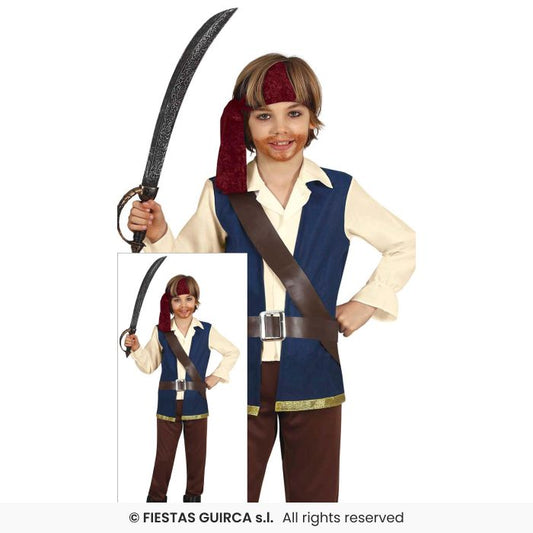 Caribbean Pirate Kids Pirates Fancy Dress Costume Deluxe Boys Girls Age 3-13