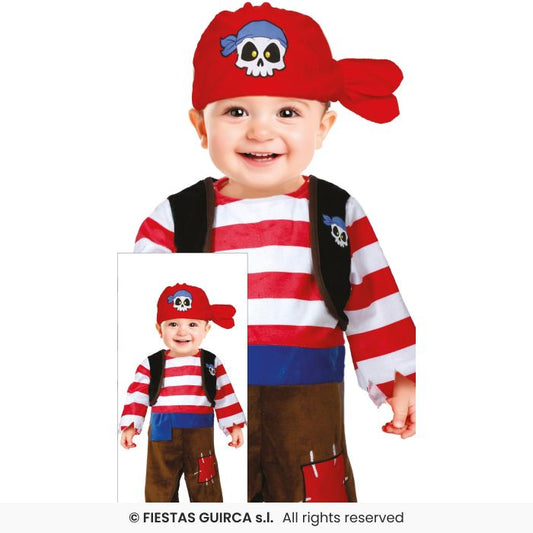 Pirate Boy Costume Childrens Toddler Fancy Dress Outfit Pirates Age 1-2