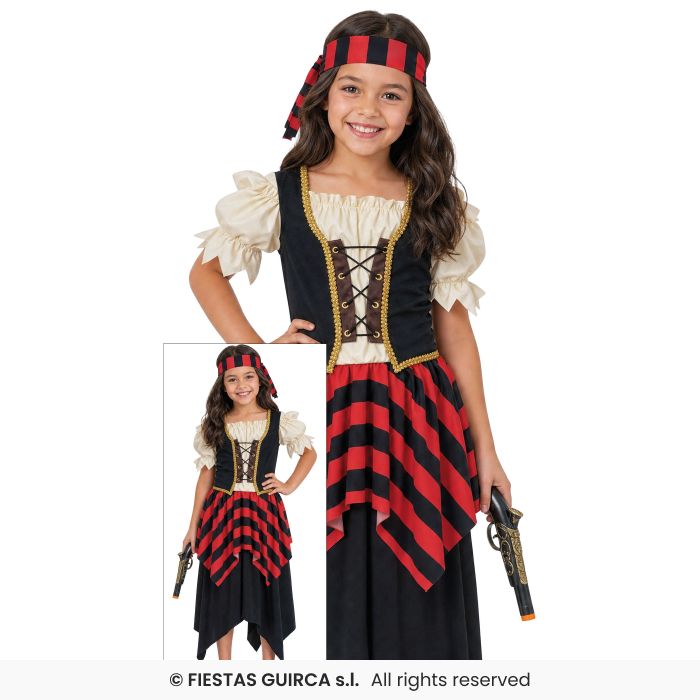 Pirate Girl Costume Girls Pirates Outfit Book Day Fancy Dress Age 5-12