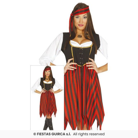 Pirate Lady Costume Ladies Overseas Pirate Fancy Dress Outfit UK 8-20