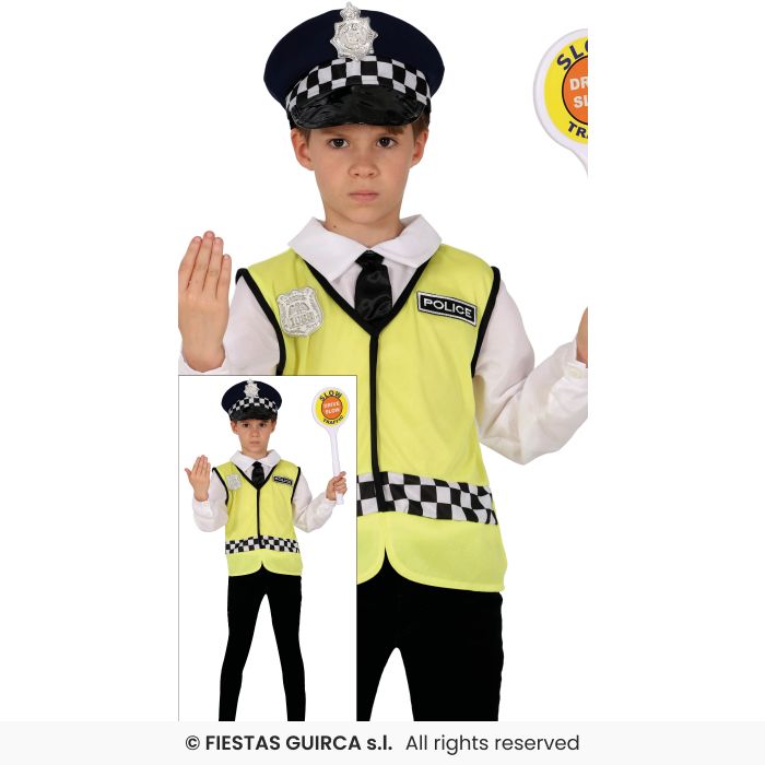 Boys Police Costume Occupations Policeman Officer Fancy Dress Outfit Age 3-12