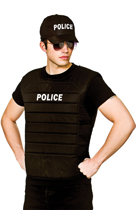 Swat Police Vest Adults Policeman Police Officer Swat Team Fancy Dress Costume Mens