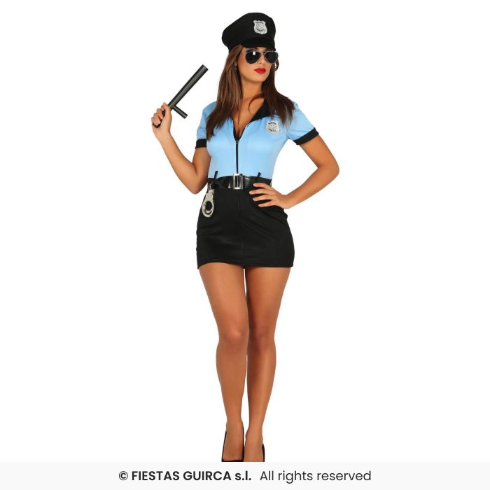 Blue Police Lady Costume Sexy Cop Ladies Police Officer Fancy Dress Outfit UK 8-18