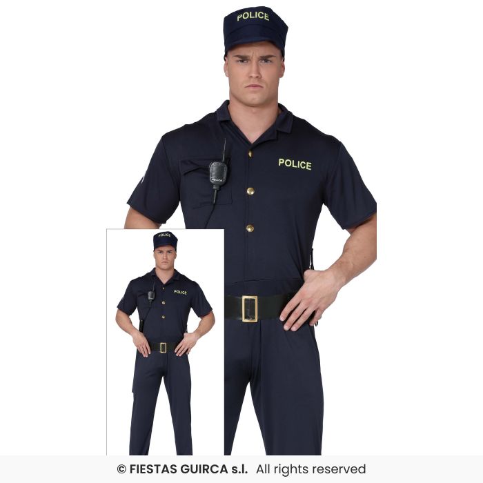 Policeman Police Officer Adults Fancy Dress Costume Mens Cop Worker S-XL