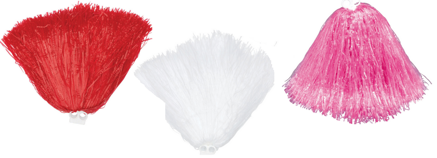 Pom Pom Adults Dancing Cheerleader Fancy Dress Accessory Cheerleading