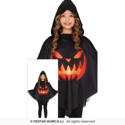 Pumpkin Costume Girls Boys Halloween Fancy Dress Outfit Poncho Age 7-9
