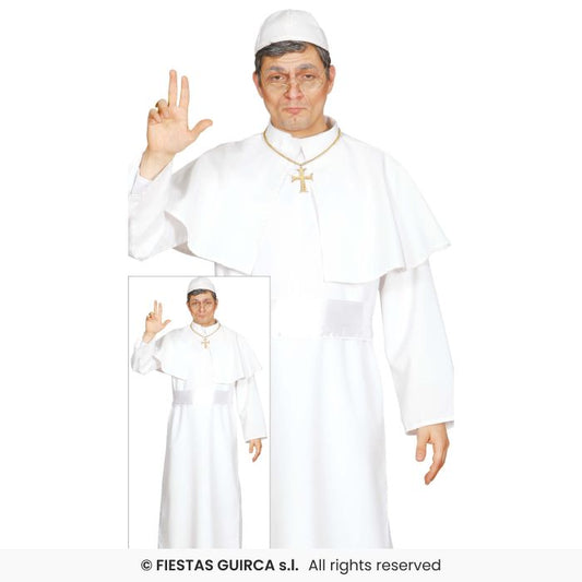 Pope Cardinal Costume Religious Carinval Fancy Dress Outfit Adults Mens