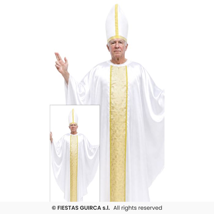 Pope Tunic Mens Religious Figure Fancy Dress Costume Adults Outfit